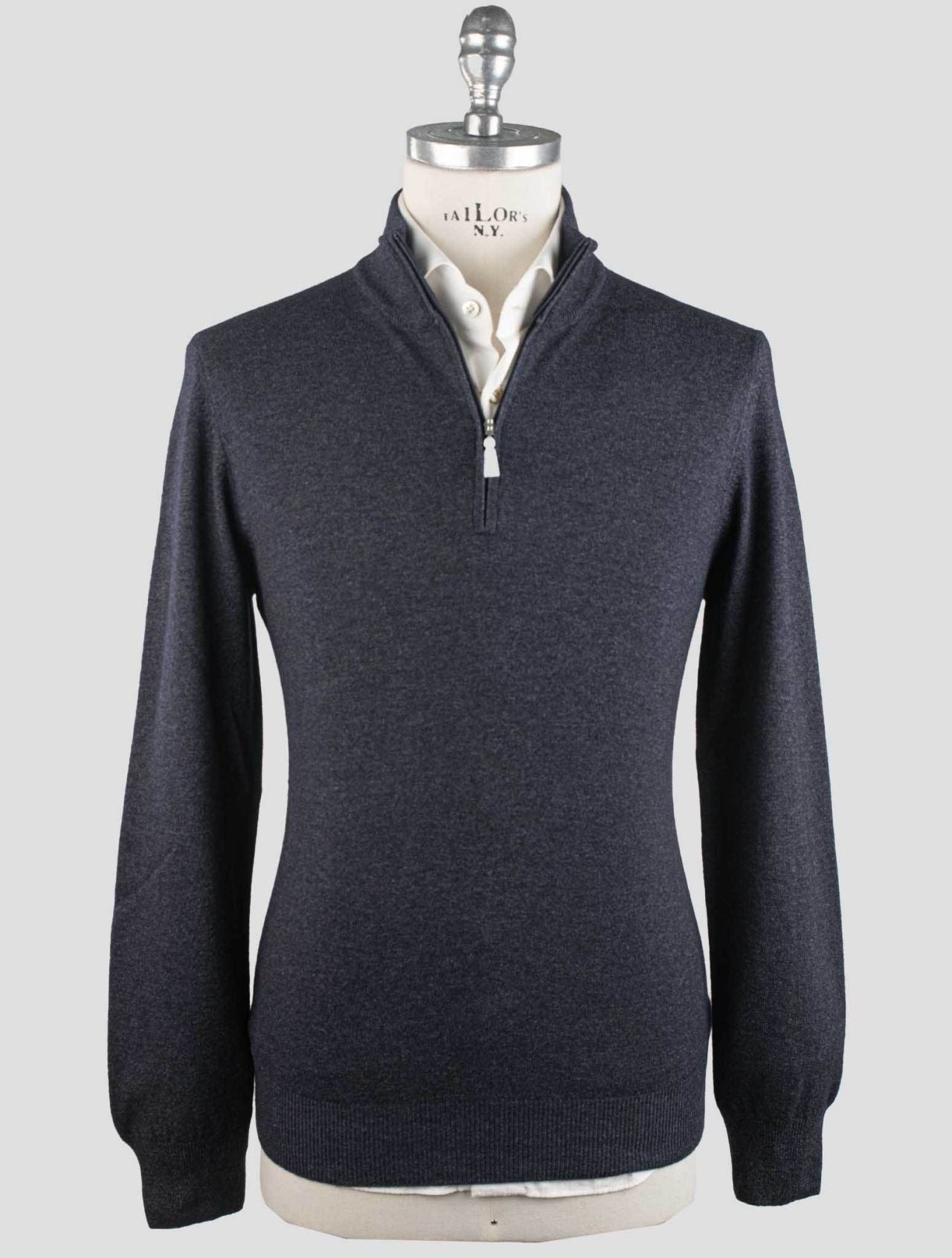 Gran Sasso Blue Virgin Wool Sweater Polo