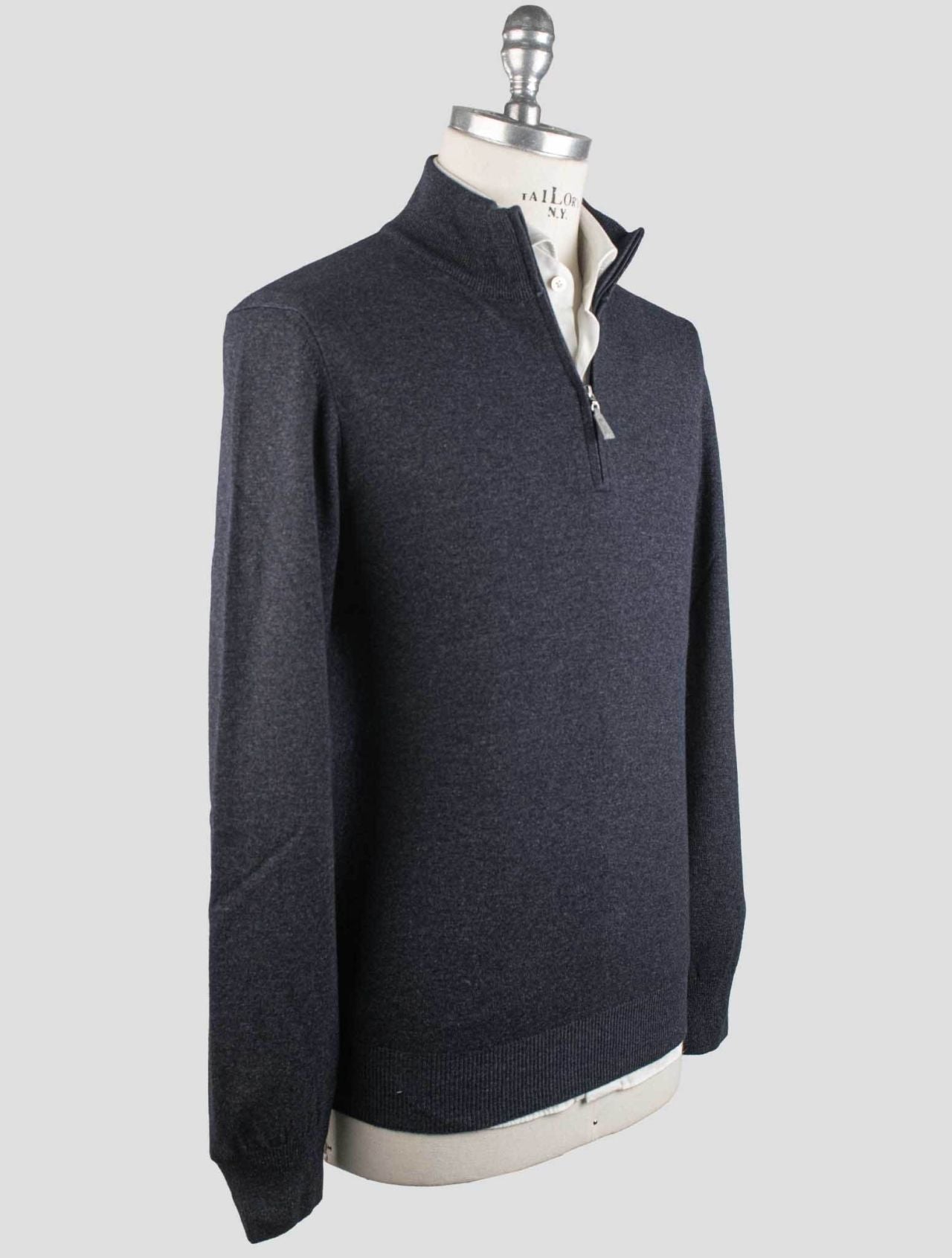 Gran Sasso Blue Virgin Wool Sweater Polo