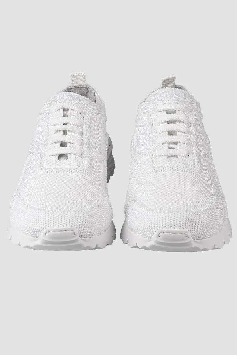 Kiton White Cotton Ea Sneakers