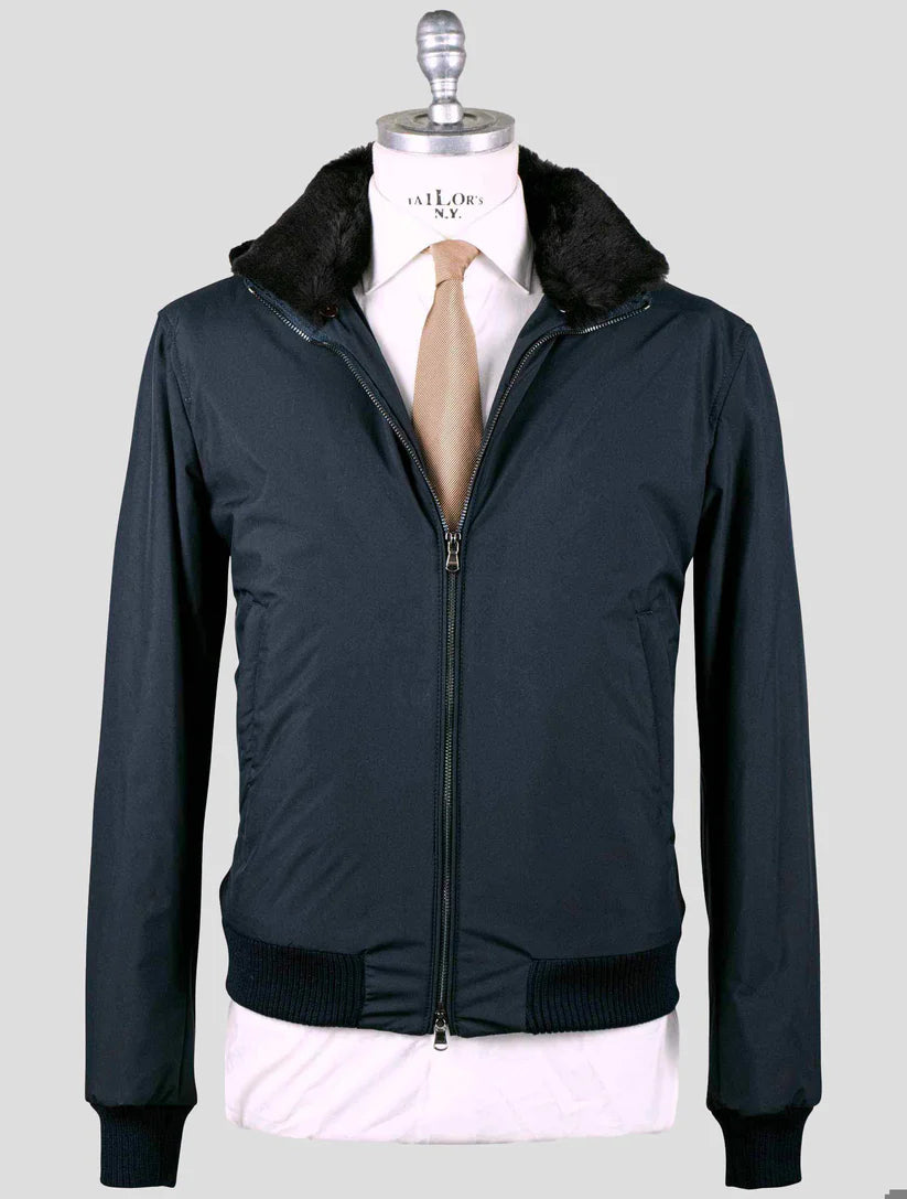 Barba Napoli Blue Pl Pu with Lapin Fur Coat