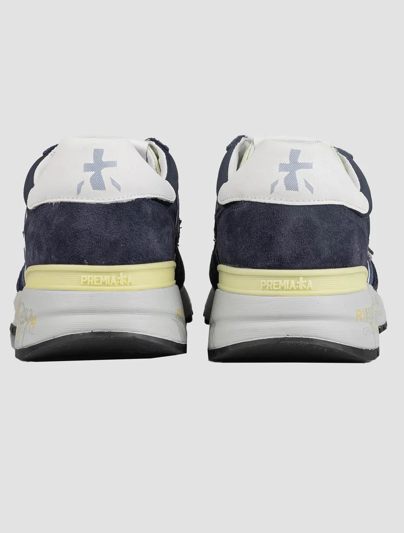 Premiata Blue Leather Suede Pa Sneakers