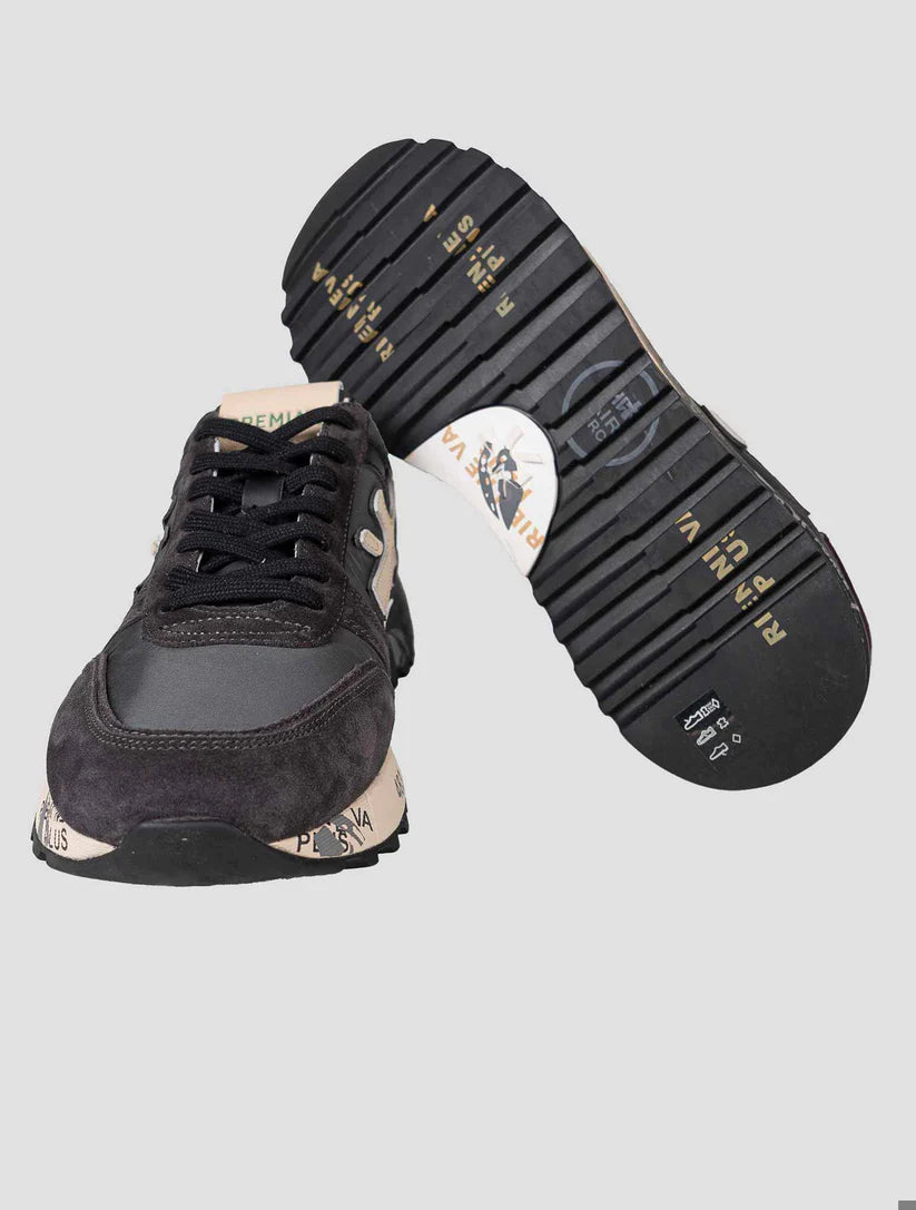 Premiata Gray Pa Leather Suede Pu Sneakers