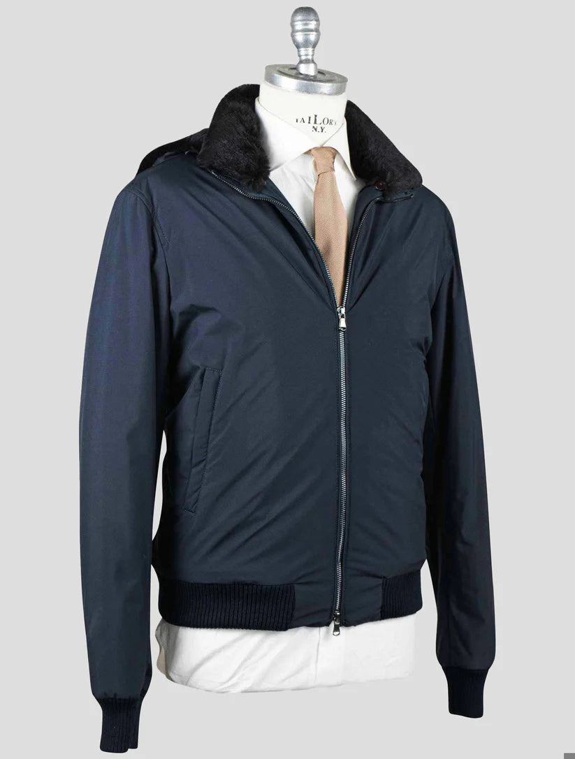 Barba Napoli Blue Pl Pu with Lapin Fur Coat
