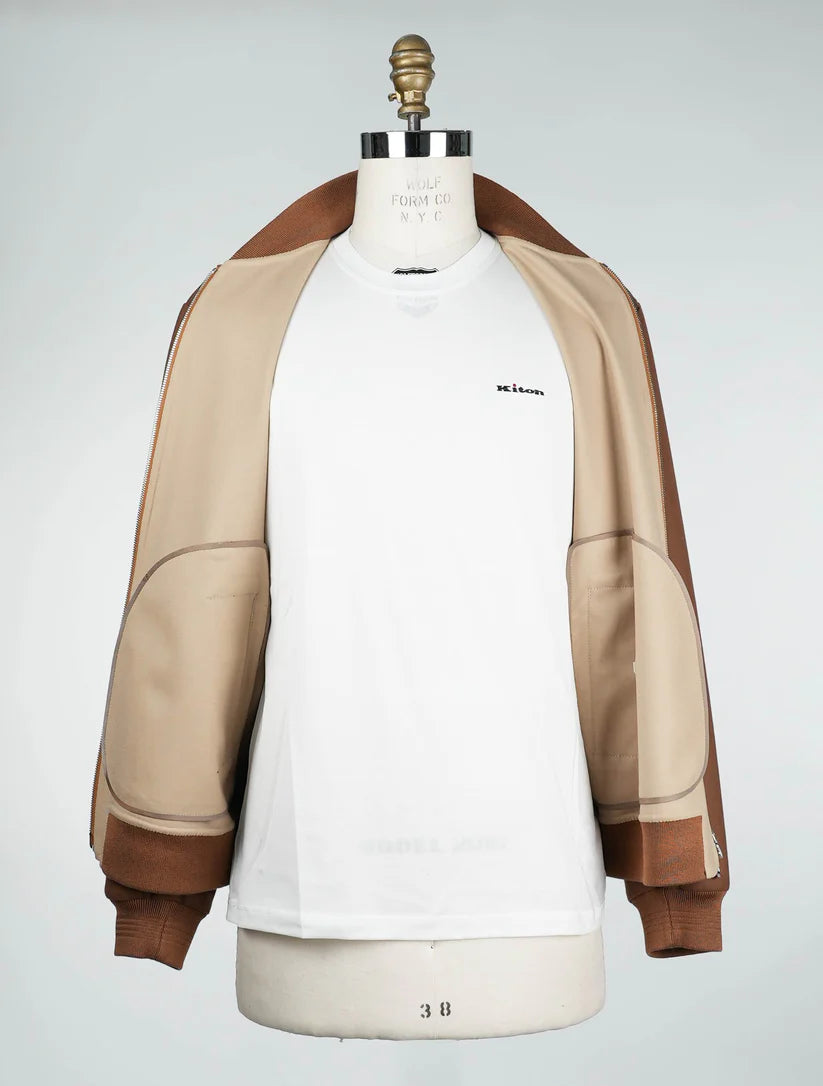 Kiton Light Brown Wool Ea Coat