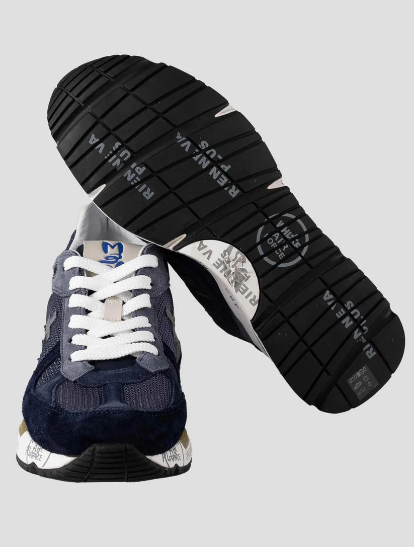 Premiata Blue Leather Suede Pu Pa Nylon Pl Sneakers