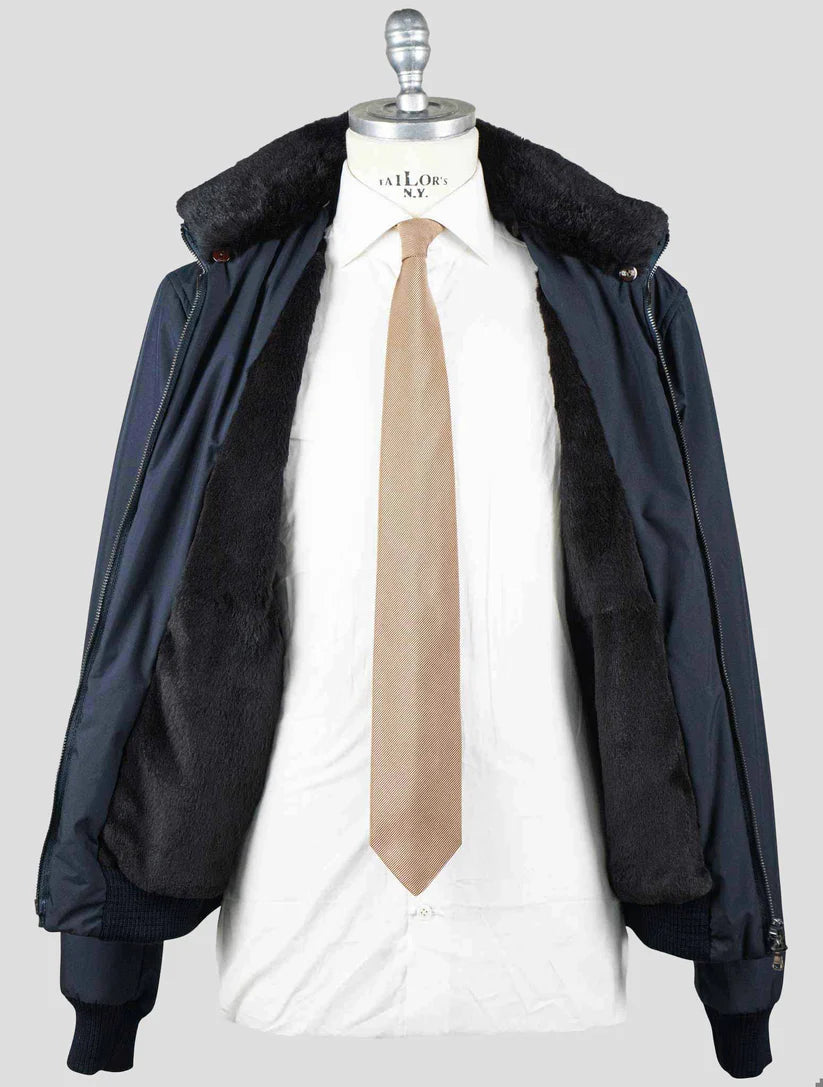 Barba Napoli Blue Pl Pu with Lapin Fur Coat