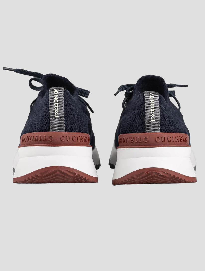 Brunello Cucinelli Blue Cotton Sneakers