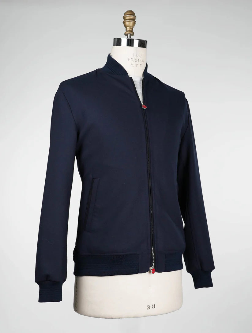 Kiton Blue Wool Ea Coat