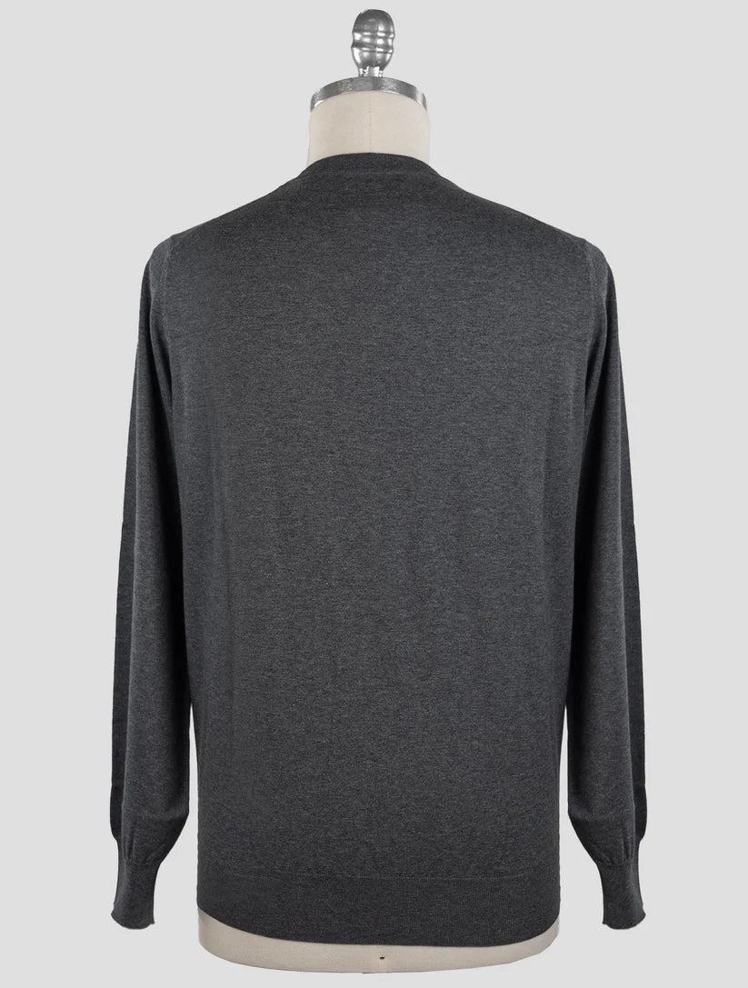 Brunello Cucinelli Gray Cotton Sweater Crewneck