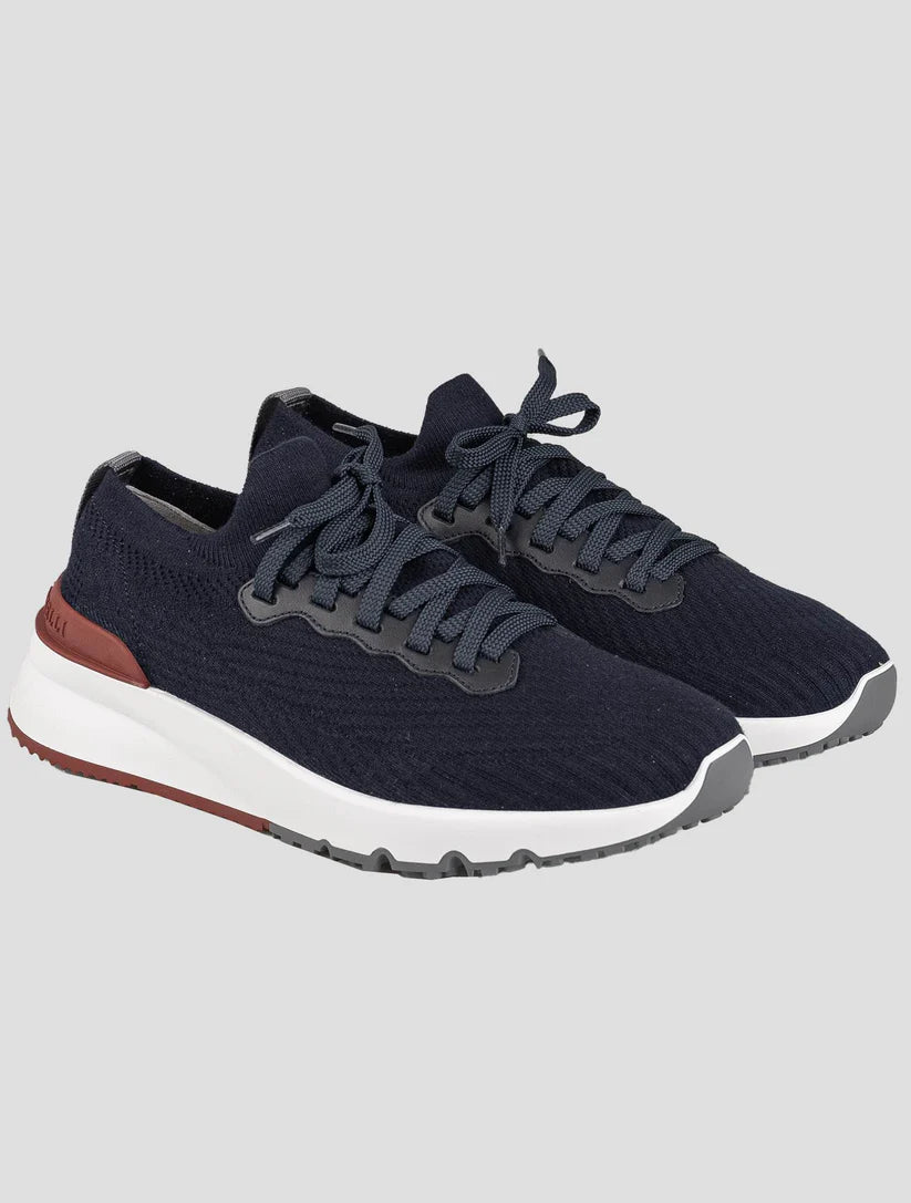 Brunello Cucinelli Blue Cotton Sneakers