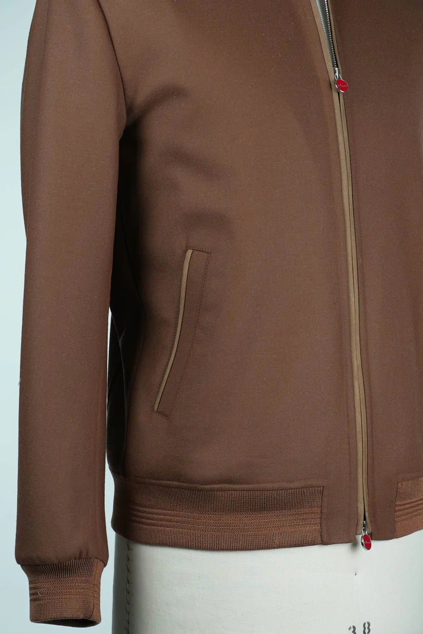 Kiton Light Brown Wool Ea Coat