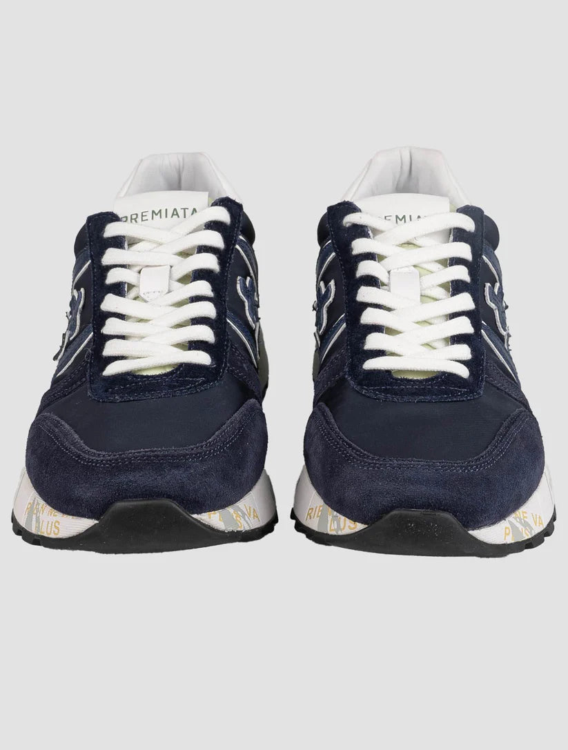 Premiata Blue Leather Suede Pa Sneakers