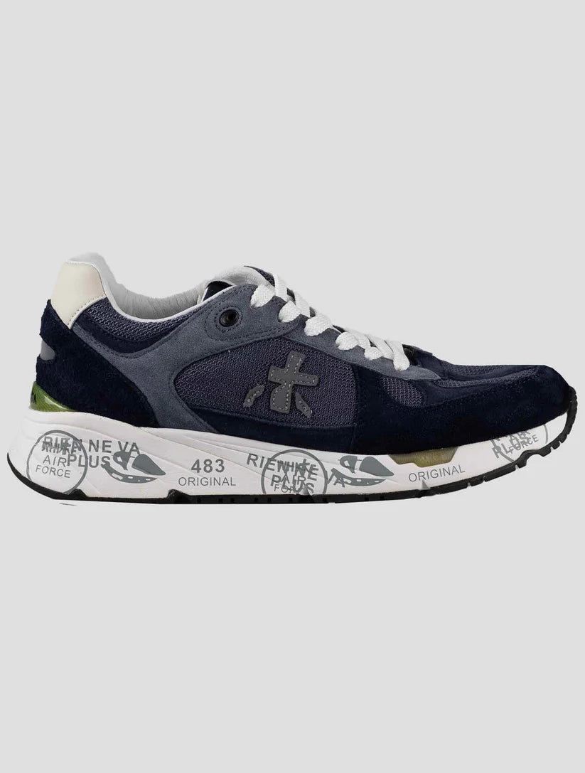 Premiata Blue Leather Suede Pu Pa Nylon Pl Sneakers