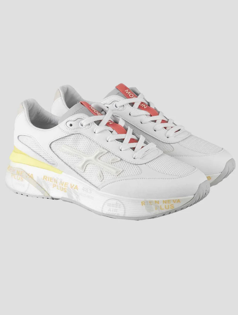 Premiata White Leather Suede Pa Sneakers