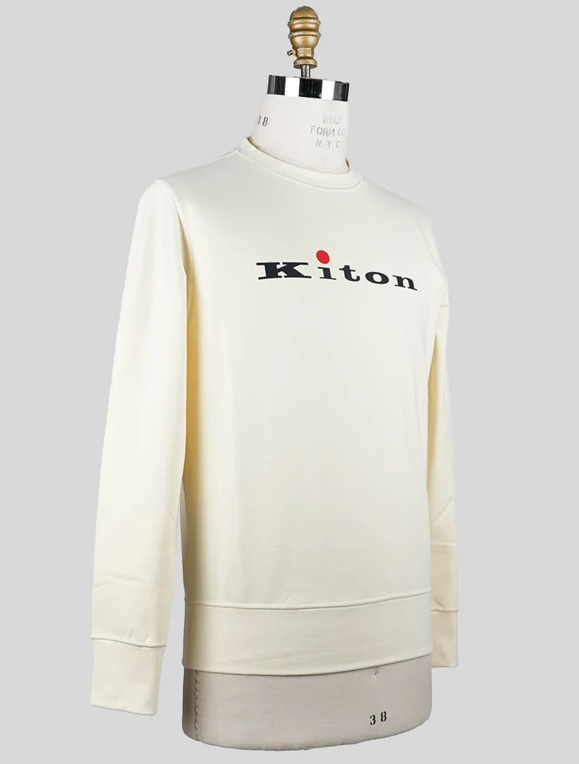 Kiton Beige Cotton Sweater Crewneck
