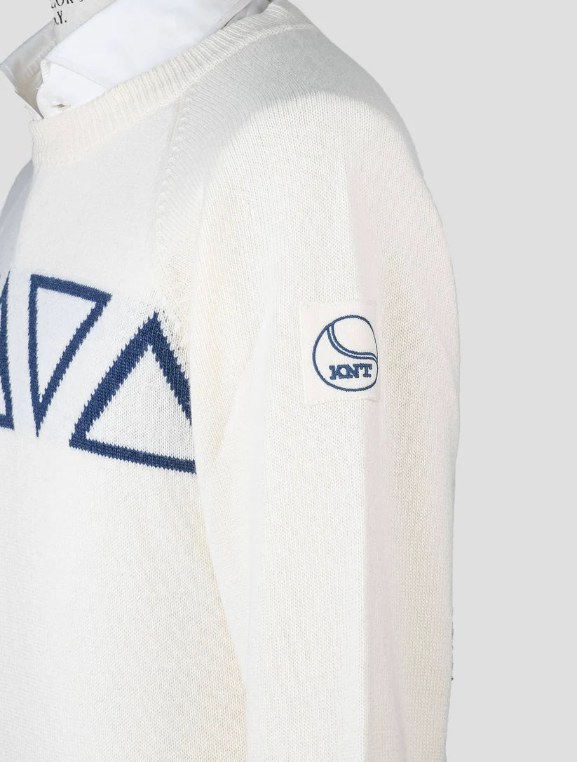 KNT Kiton White Wool Sweater Crewneck