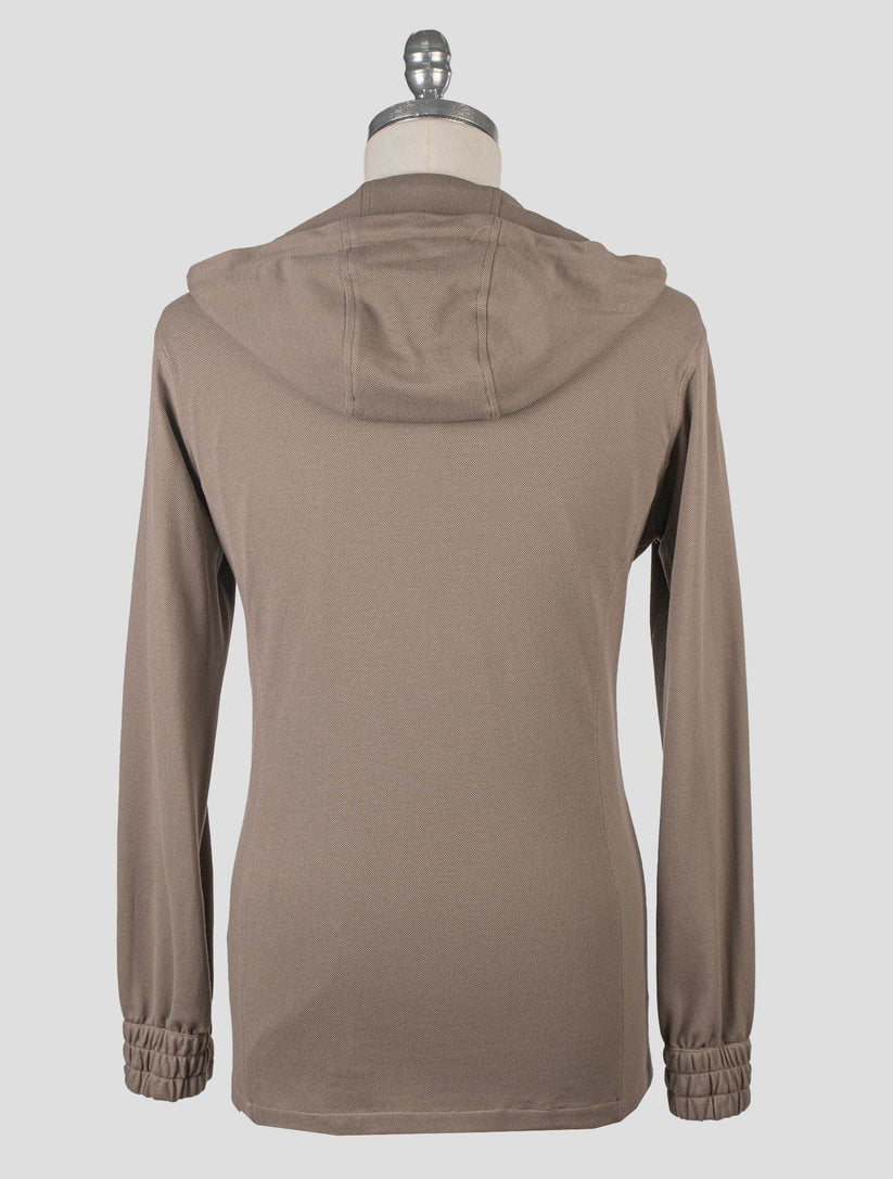 Kiton Light Brown Cotton Tracksuit Short Pants