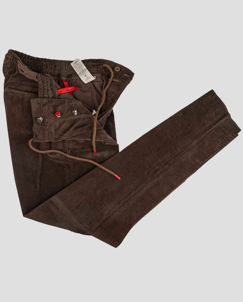 Kiton Brown Cotton Cashmere Ea Velvet Pants