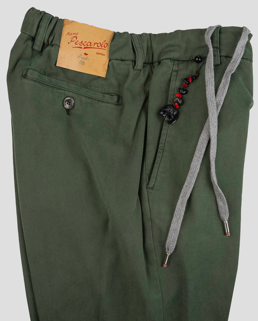 Marco Pescarolo Green Lycra Cotton Ea Pants