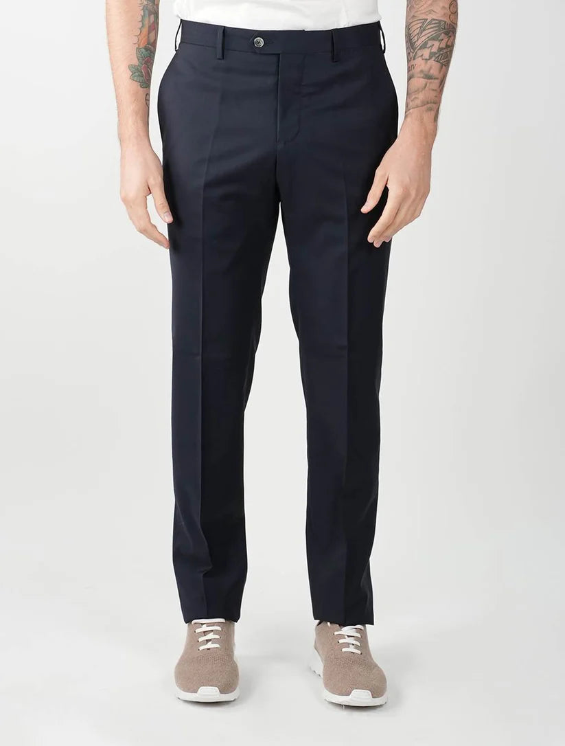 MARCO PESCAROLO Dark Blue Wool Dress Pants