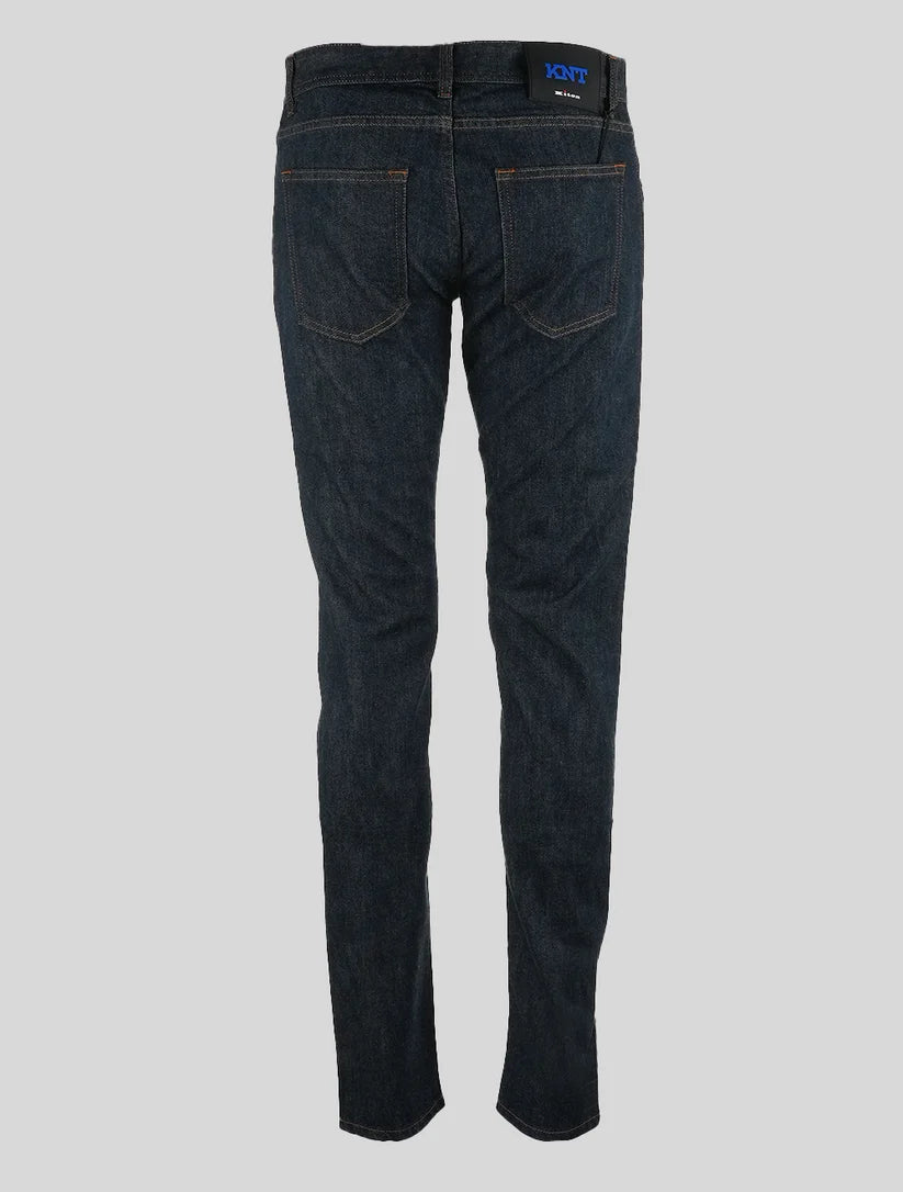 KNT Kiton Dark Blue Cotton Pe Jeans