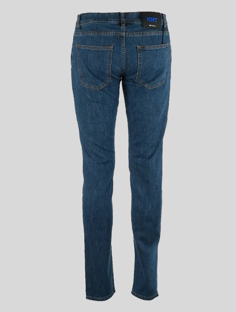 KNT Kiton Blue Cotton Pe Jeans