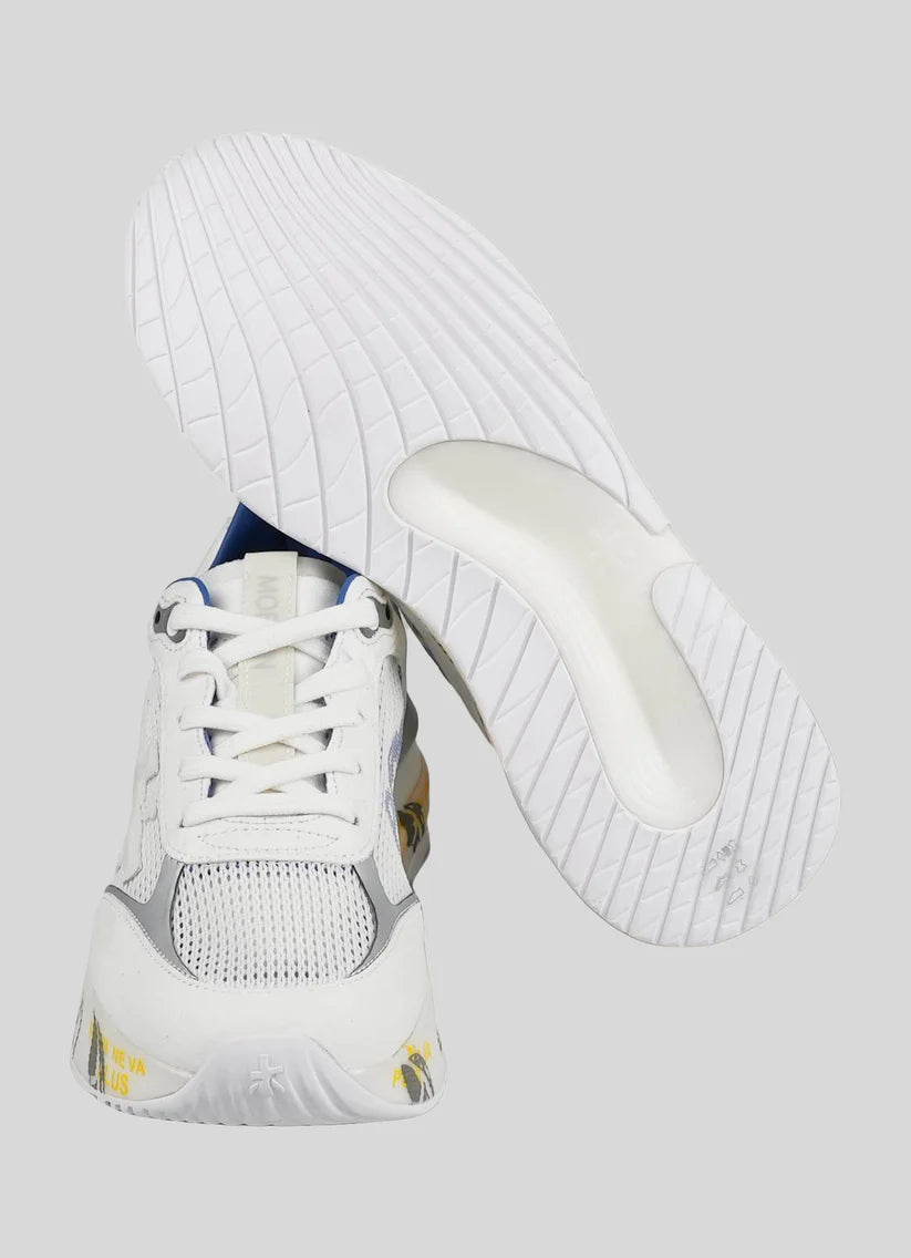 Premiata White Pl PU PA Ea Leather Sneakers