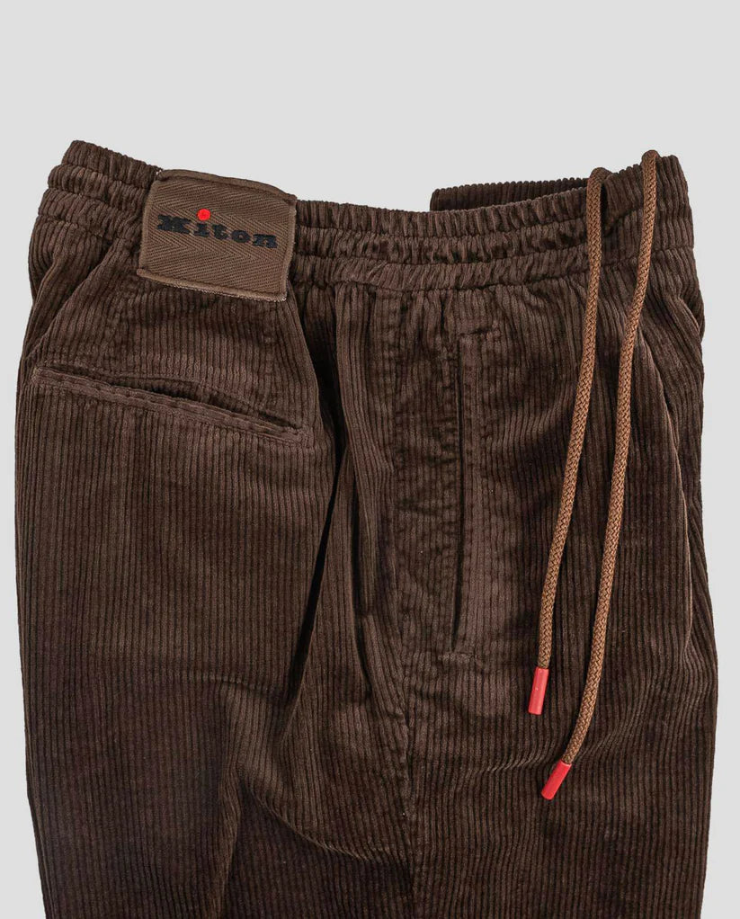 Kiton Brown Cotton Cashmere Ea Velvet Pants
