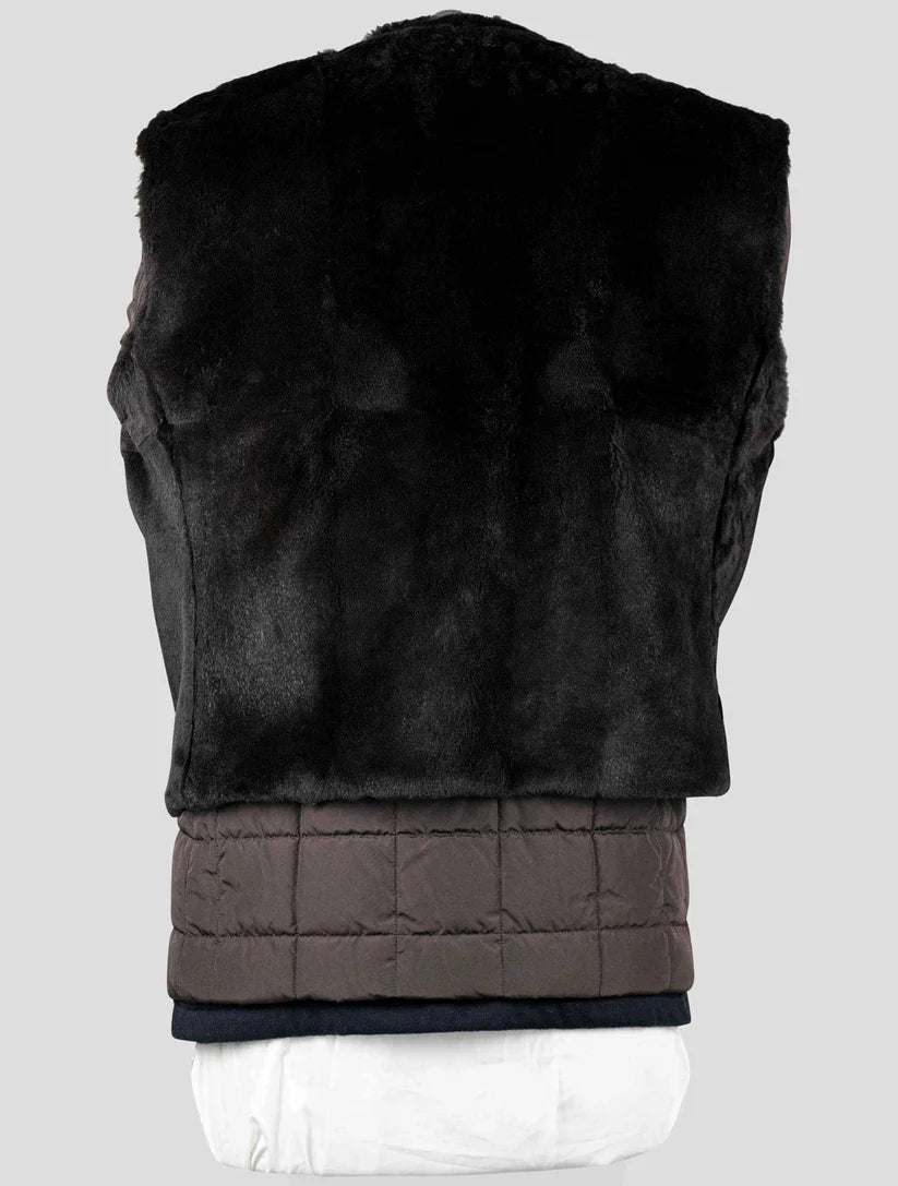 Barba Napoli Dark Blue Virgin Wool Cashmere with Lapin Fur Overcoat