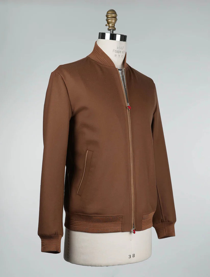 Kiton Light Brown Wool Ea Coat