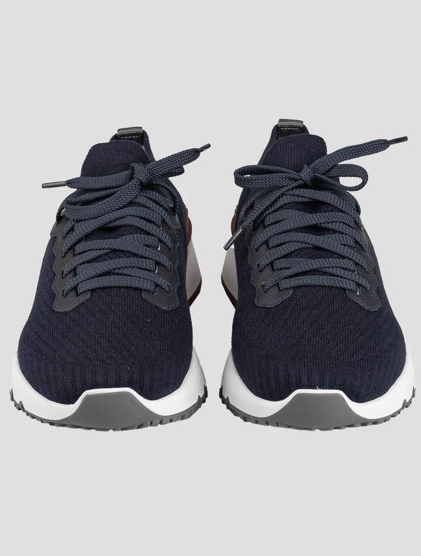Brunello Cucinelli Blue Cotton Sneakers
