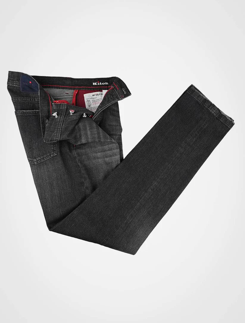 Kiton Black Cotton Ea Jeans
