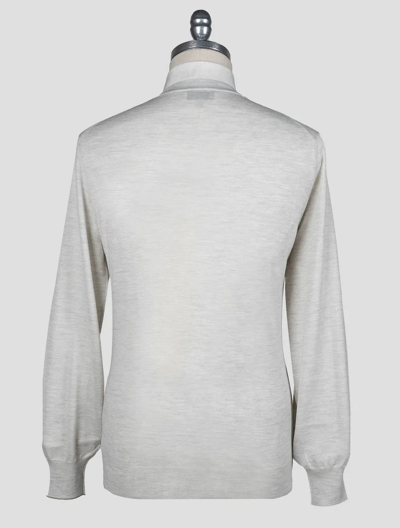 Brunello Cucinelli Beige Virgin Wool Cashmere Sweater Crewneck