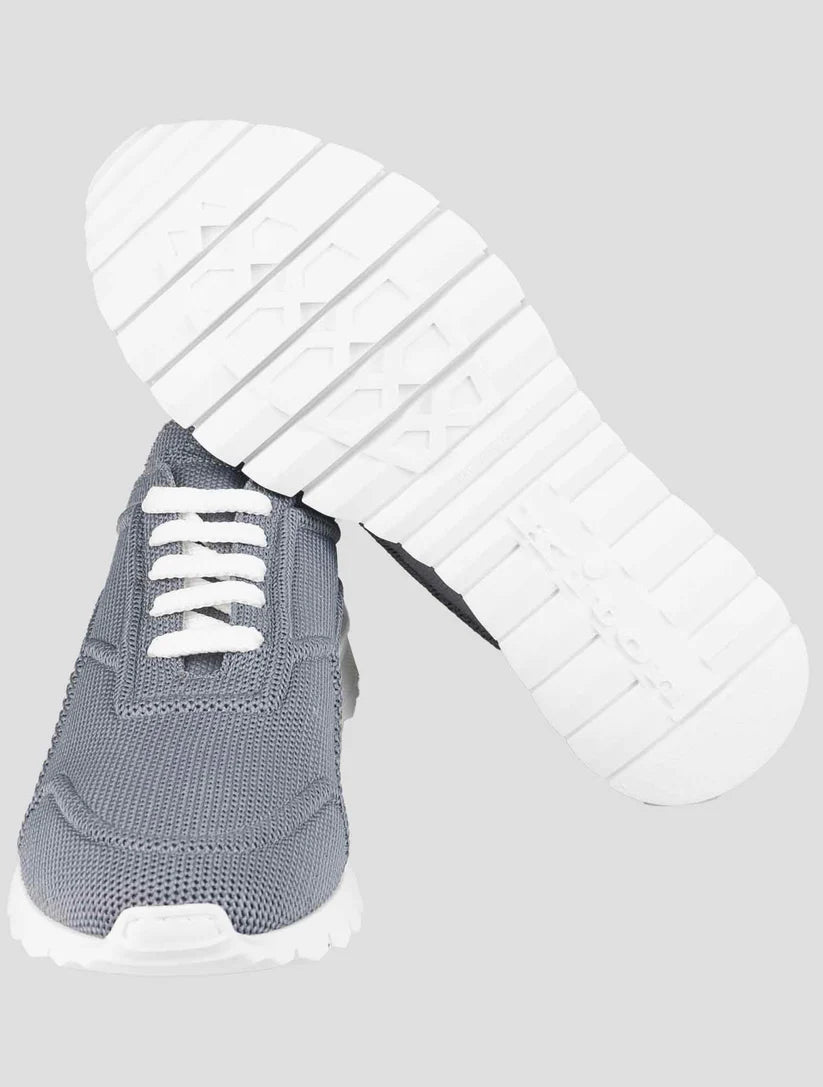 Kiton Gray Cotton Ea Sneakers