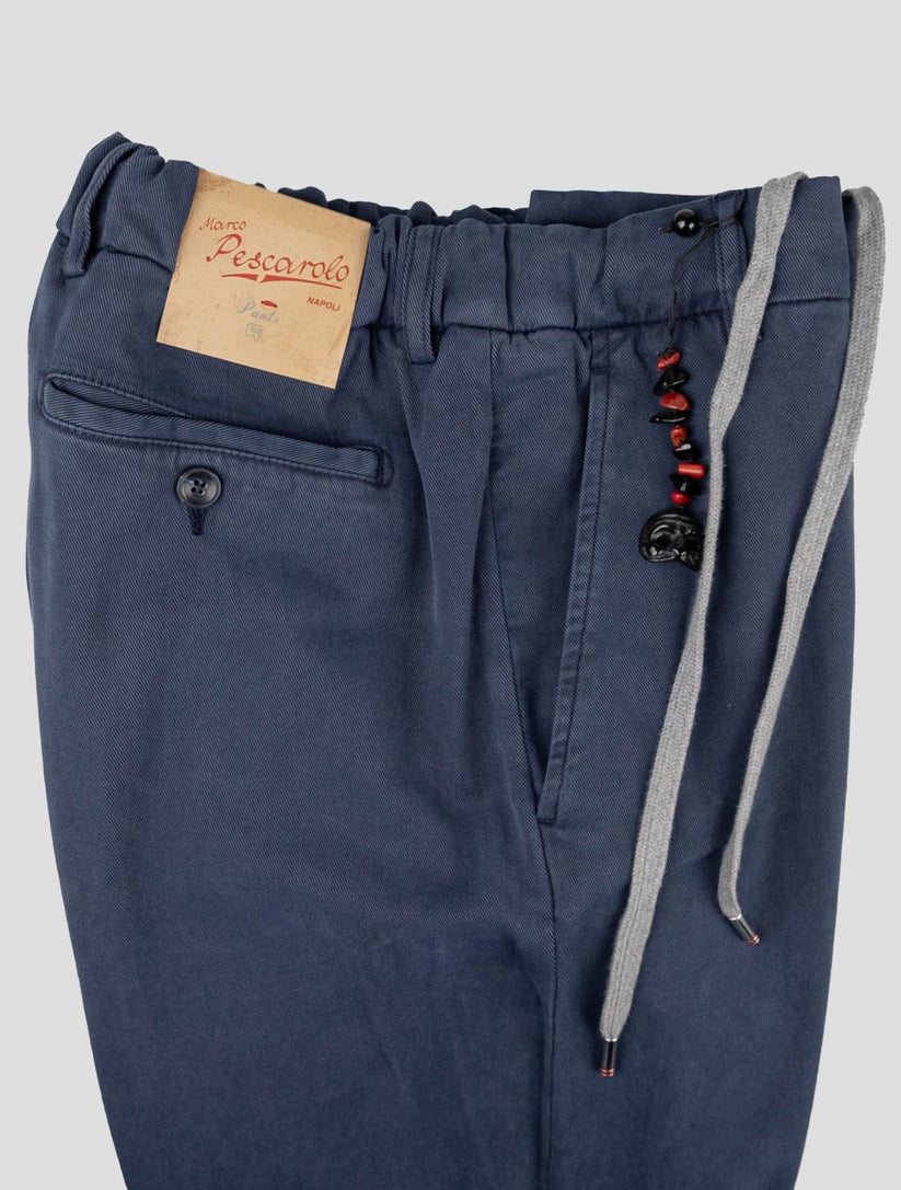 Marco Pescarolo Blue Lycra Cotton Ea Pants