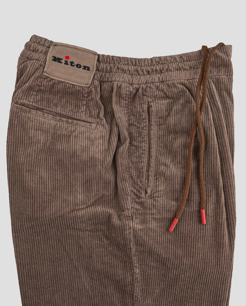 Kiton Light Brown Cotton Cashmere Ea Velvet Pants