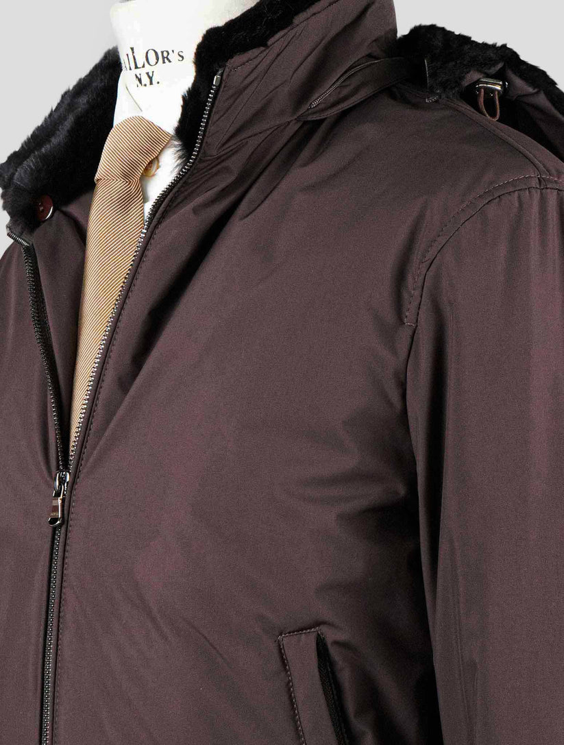 Barba Napoli Brown Pl Pu with Lapin Fur Coat
