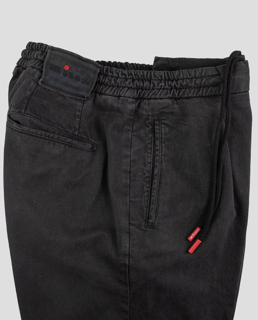Kiton Black Lyocell Cotton Ea Pants Handmade With Love Hassle-free Returns
