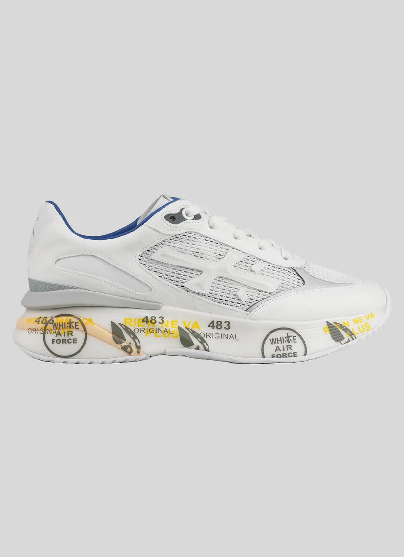 Premiata White Pl PU PA Ea Leather Sneakers
