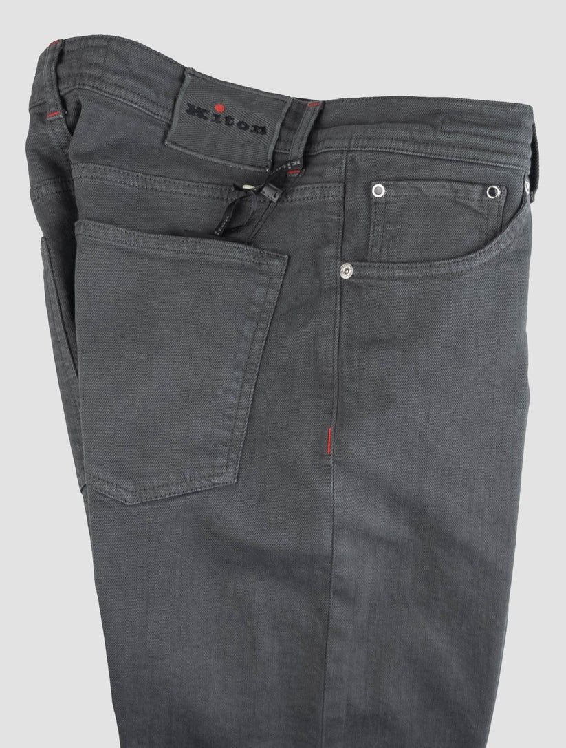 Kiton Gray Cotton Ea Jeans