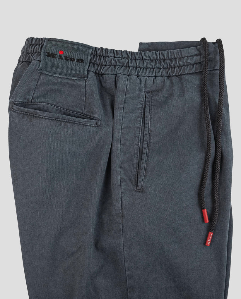 Kiton Dark Gray Lyocell Cotton Ea Pants
