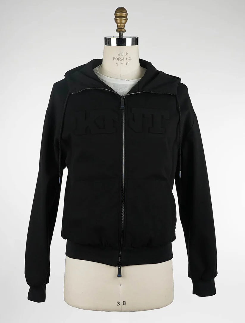 KNT Kiton Black Viscose Pa Ea Coat