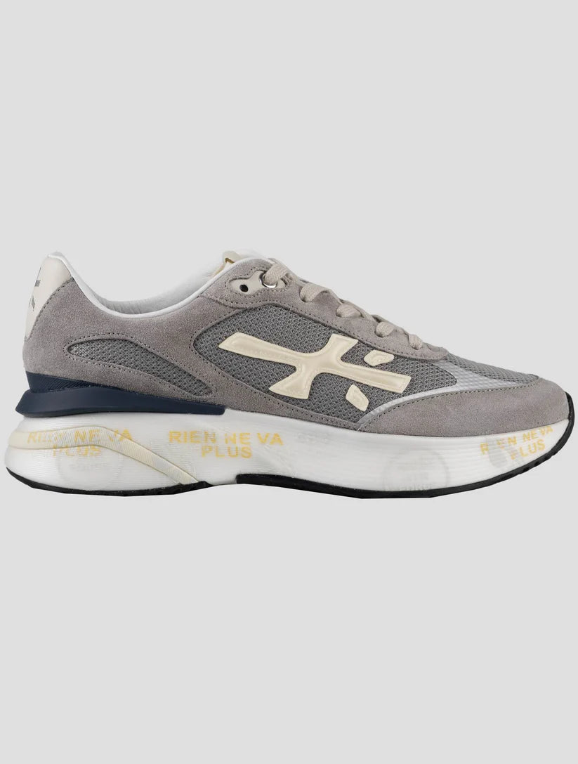 Premiata Gray Leather Suede Pa Sneakers