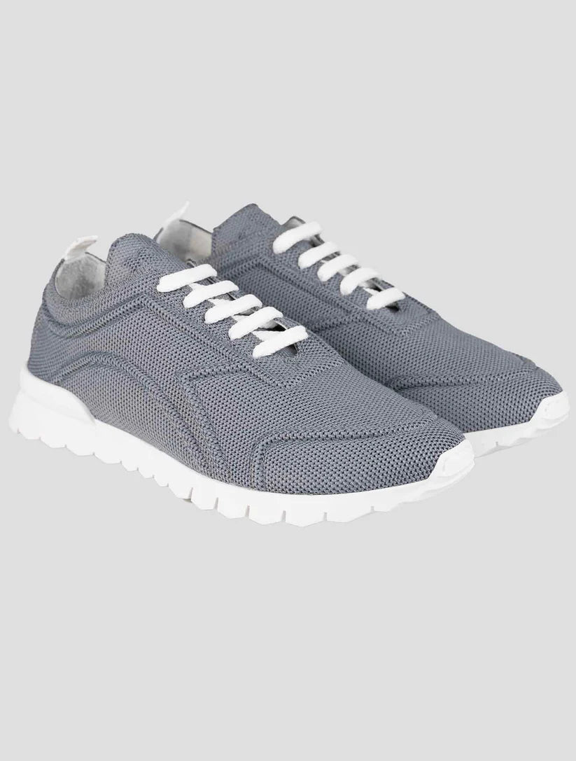Kiton Gray Cotton Ea Sneakers