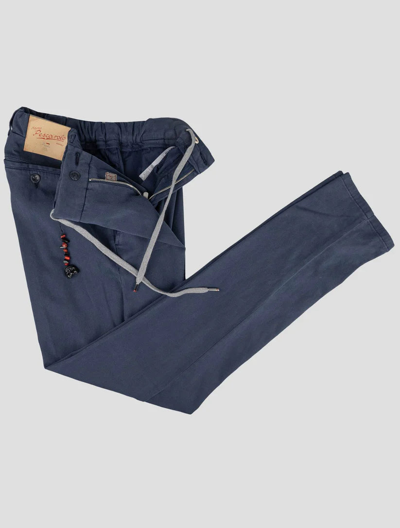 Marco Pescarolo Blue Lycra Cotton Ea Pants