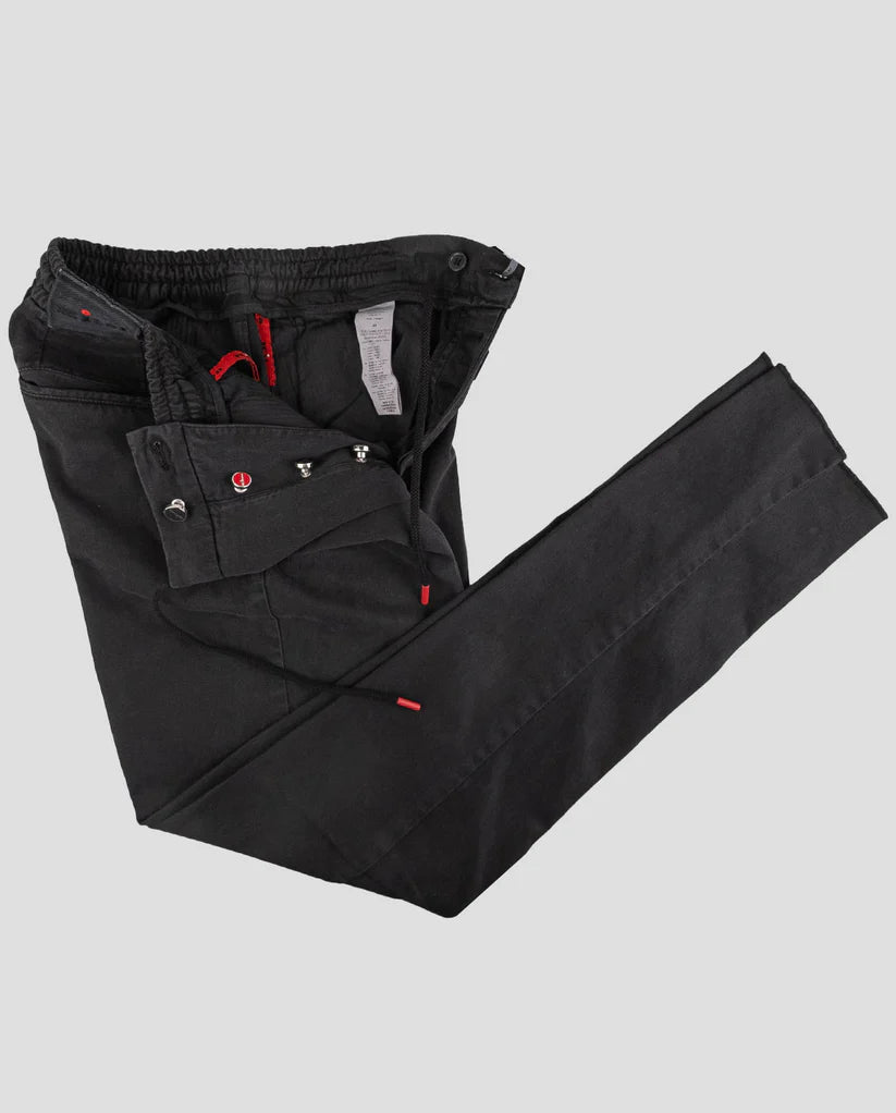Kiton Black Lyocell Cotton Ea Pants Handmade With Love Hassle-free Returns