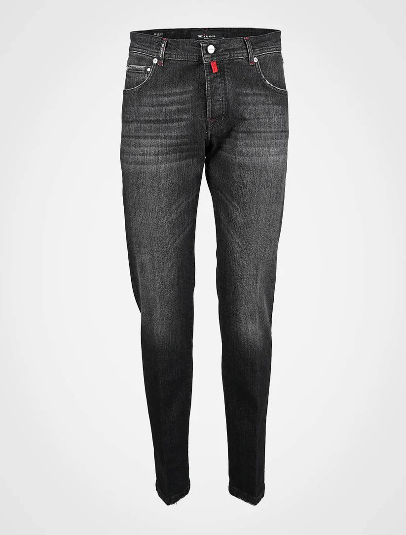 Kiton Black Cotton Ea Jeans