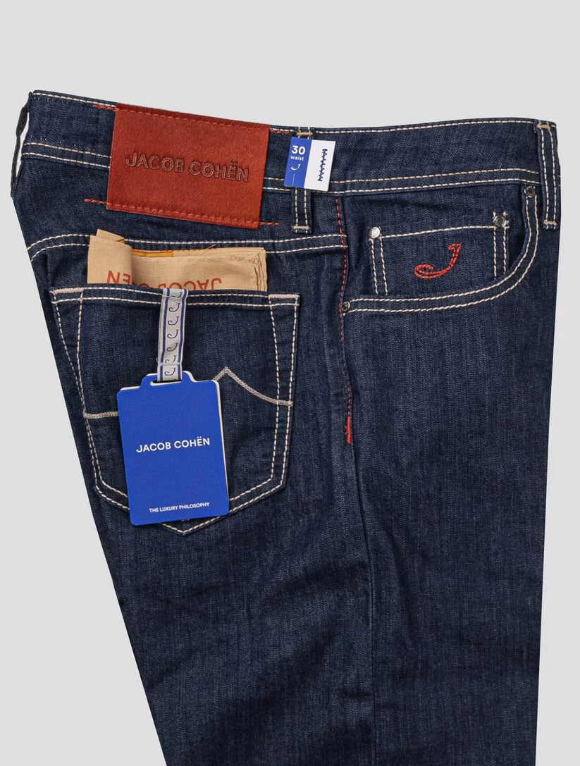 Jacob Cohen Dark Blue Cotton Viscose Pl Ea Jeans