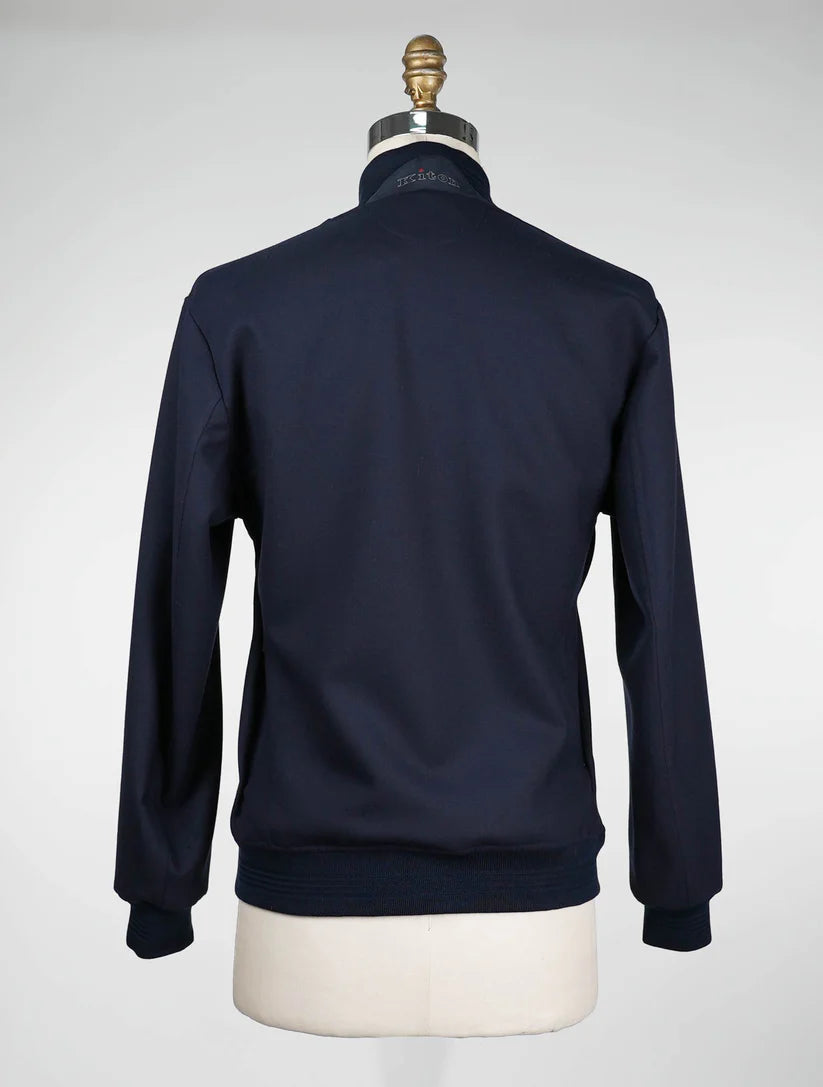 Kiton Blue Wool Ea Coat