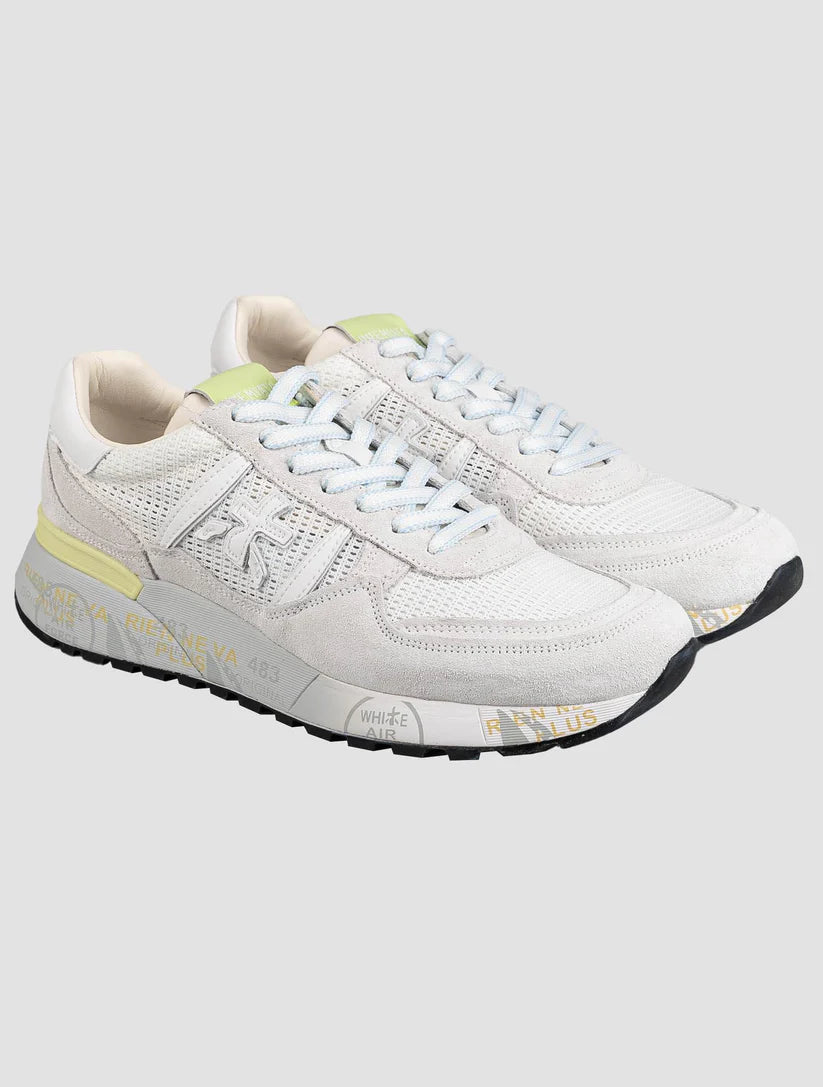 Premiata Gray Leather Suede Pl Pa Sneakers